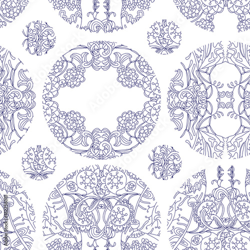 Seamless lace pattern. snowflakes with different size