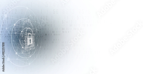 Cyber security and information or network protection. Future technology web services for business and internet project