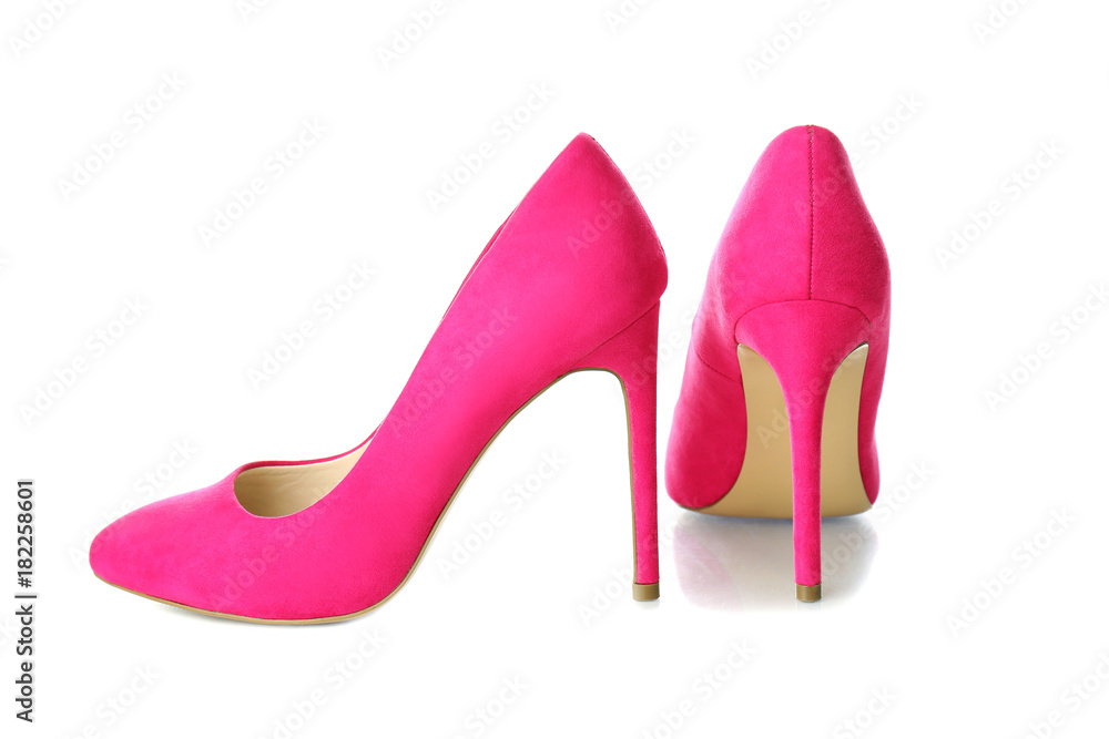 Pair of classic female shoes on white background Pair of classic female shoes on white background