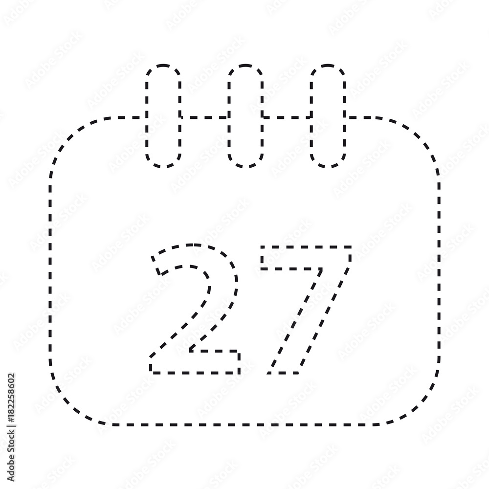Flat Line Uncolored Business Calendar Sticker Over White Background Flat Line Uncolored Business Calendar Sticker Over White Background