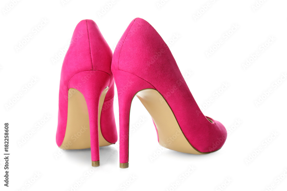 Pair of classic female shoes on white background Pair of classic female shoes on white background