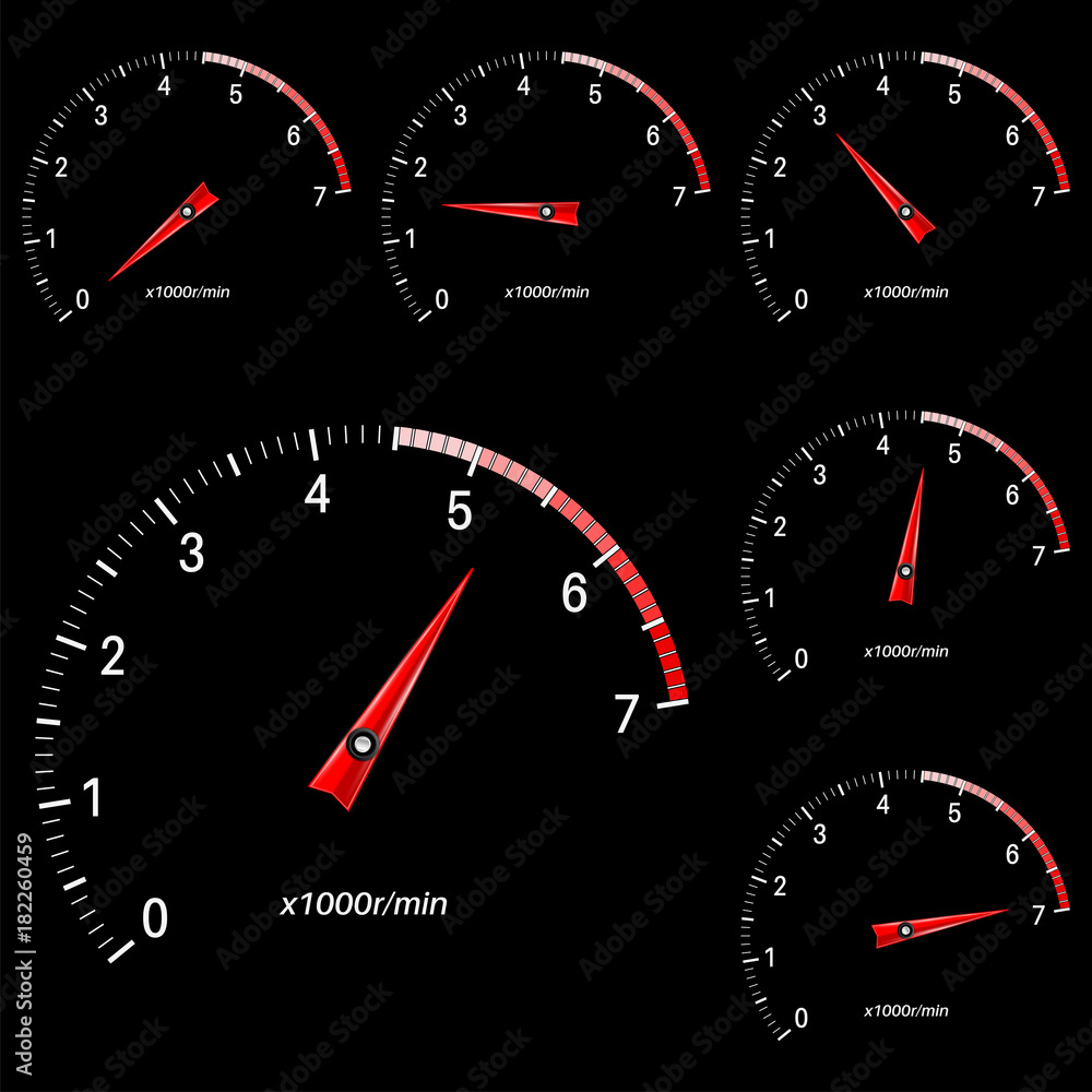 Fototapeta premium Tachometer scale on black background