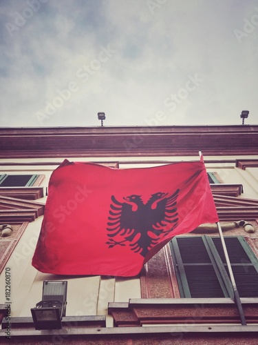 Bilde på lerret Albanian national flag for Independence day celebration