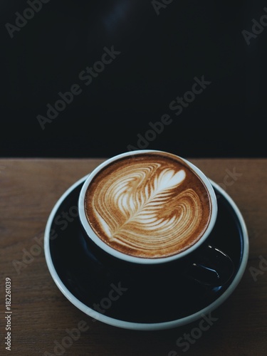 coffee latte art in coffee shop.