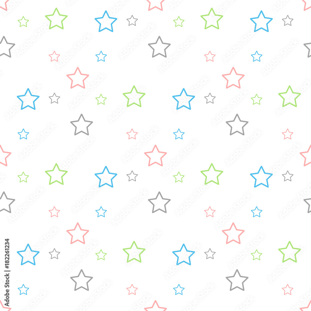 Soft pastel star seamless background. Abstract pattern for card, wallpaper, album, scrapbook, holiday wrapping paper, textile fabric, garment, t-shirt design etc.