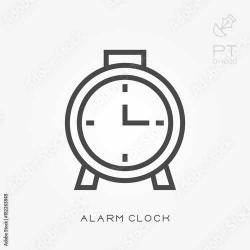 Line icon alarm clock