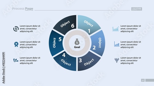 Pie Chart with Six Parts Template