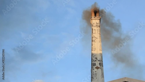 Smoke drifted out of the crematorium and were drifting in the direction of the wind. 