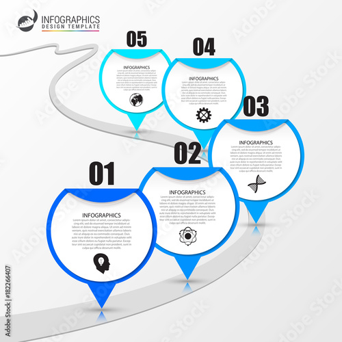 Infographic design template with a road. Vector