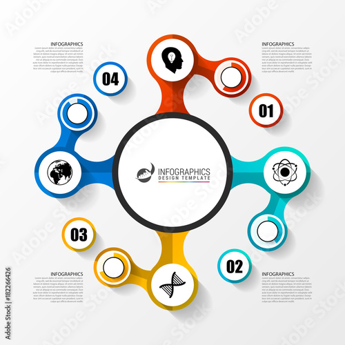 Circle infographic design template for diagram. Vector