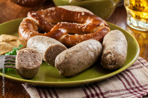 Bavarian breakfast with white sausage