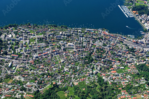 Paragliding airshot from Locarno City at Lake Maggiore  photo