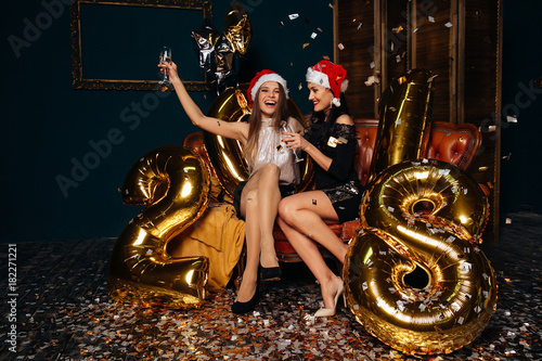 Photography Girls have fun at celebration Christmas