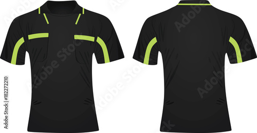 Black referee t shirt. vector illustration