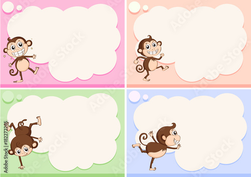 Border templates with little monkeys © GraphicsRF