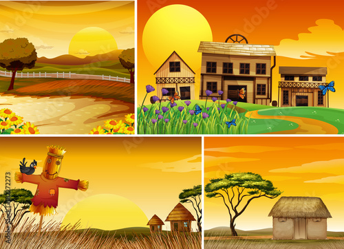 Background scenes at sunset