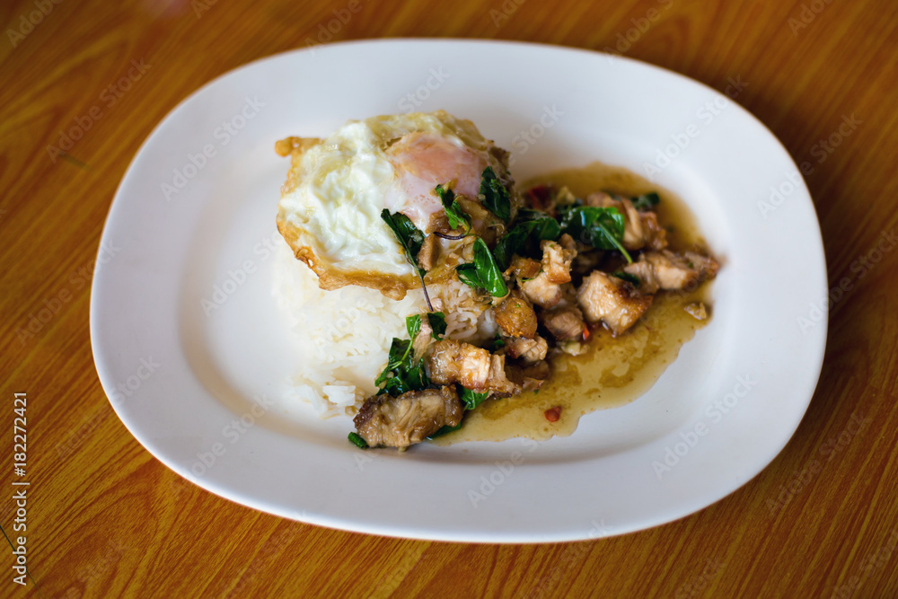 Thai crispy pork with basil Thai crispy pork with basil