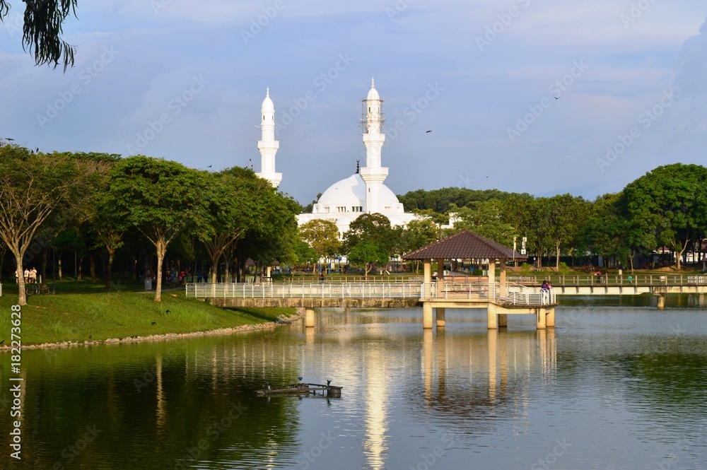 Mosque beside a Lake in Malaysia