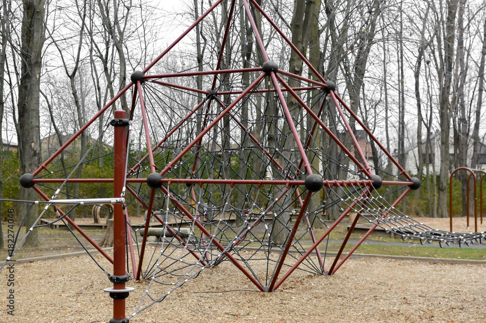 Modern children playground in park in Canada Modern children playground in park in Canada