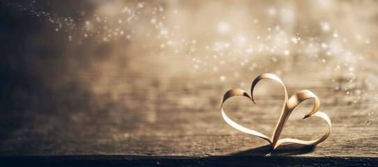 Magic ribbon hearts