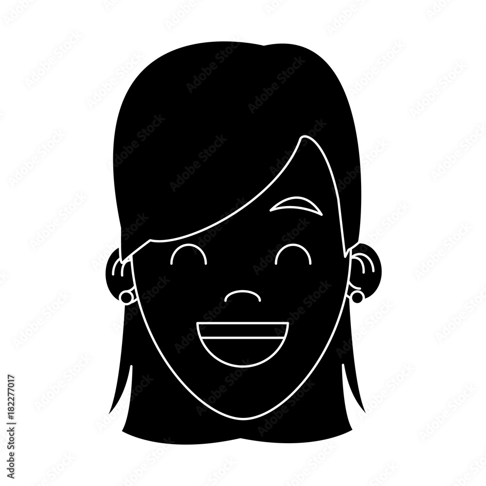 Woman smiling cartoon