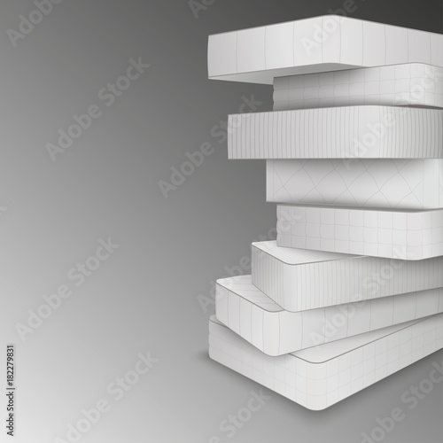 White mattress isolated on white background. Vector