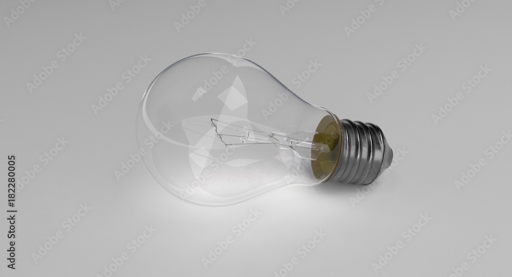 3D rendering - light bulb isolated on grey background. 3D rendering - light bulb isolated on grey background.