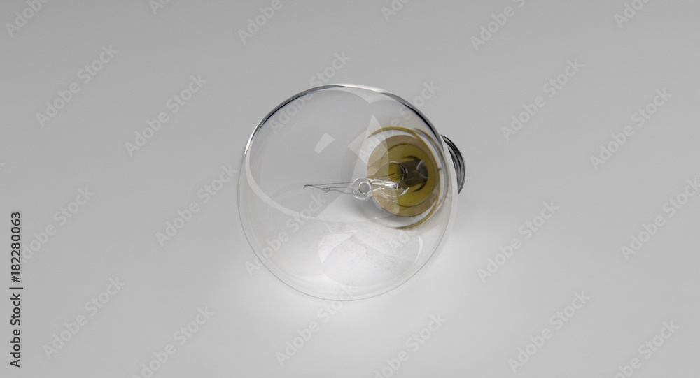 3D rendering - light bulb isolated on grey background. 3D rendering - light bulb isolated on grey background.