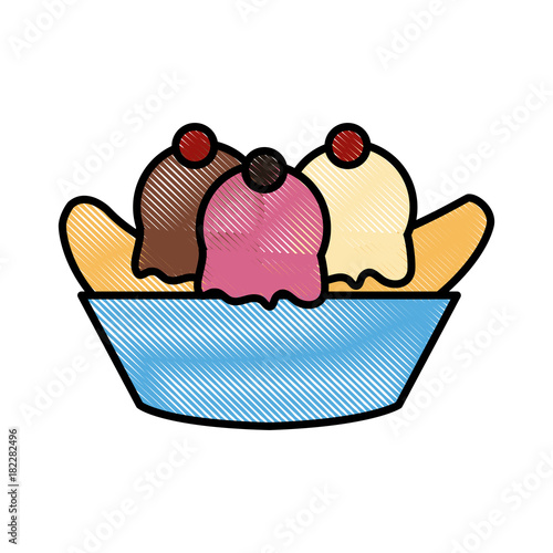 Delicious banana split