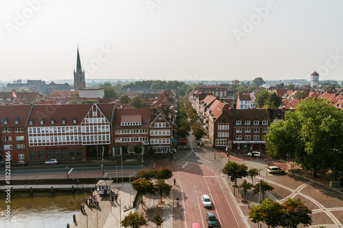 Über den Dächern von Emden - Altstadt Emden Fototapet
