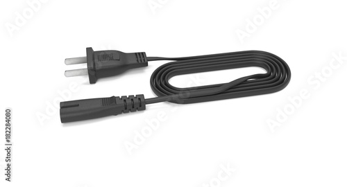 3D rendering - power cable with iec-c7 connector isolated on white background. © Vladyslav Popovych