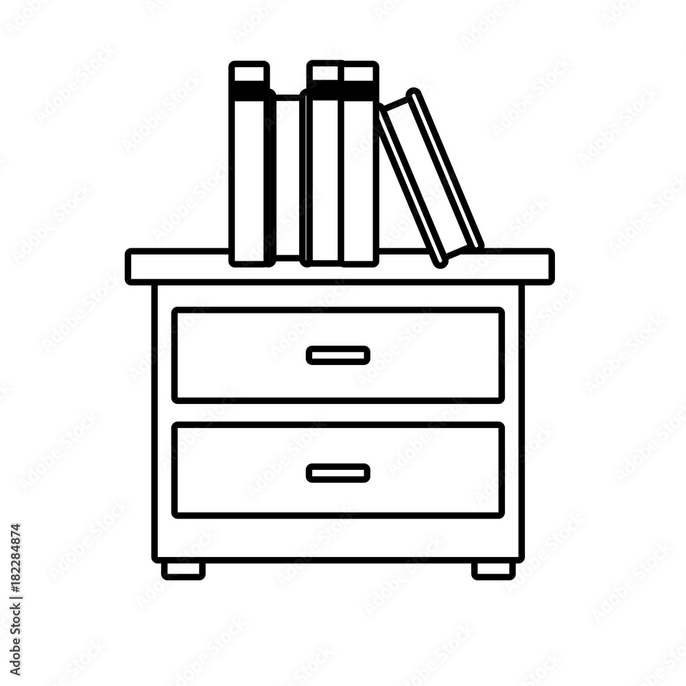 Books on drawer Books on drawer