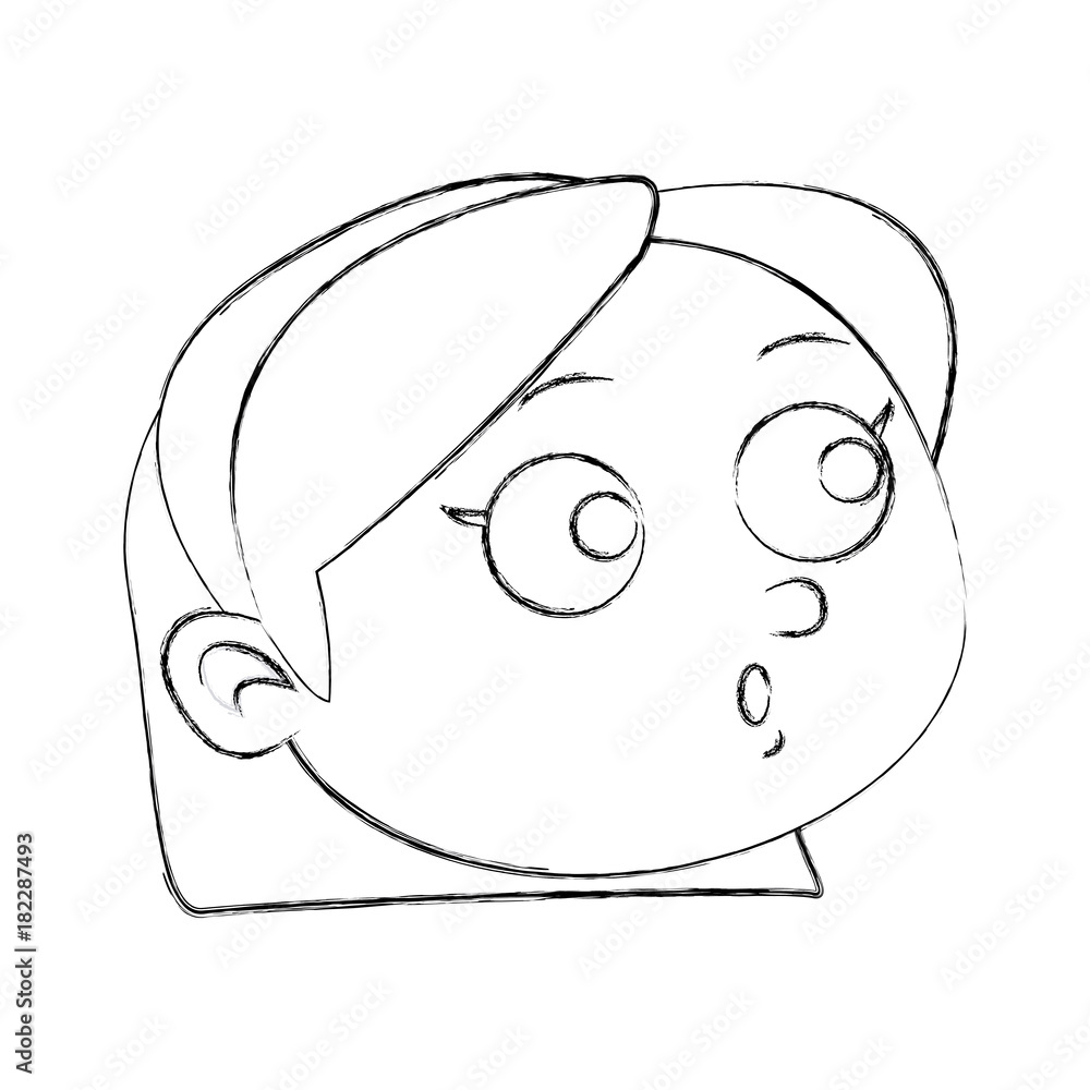 Cute girl face cartoon Cute girl face cartoon