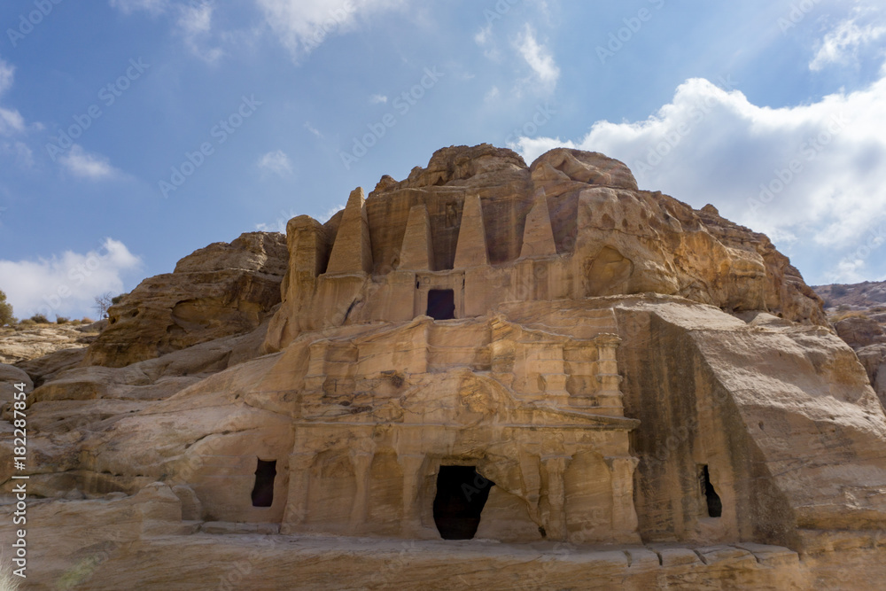 Ancient tombs carved in stone in Petra, Jordan Ancient tombs carved in stone in Petra, Jordan