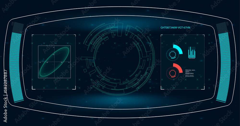 HUD for your application.dashboard.space blue background. The design of the future HUD for your application.dashboard.space blue background. The design of the future