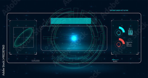 HUD for your application.dashboard.space blue background. The design of the future