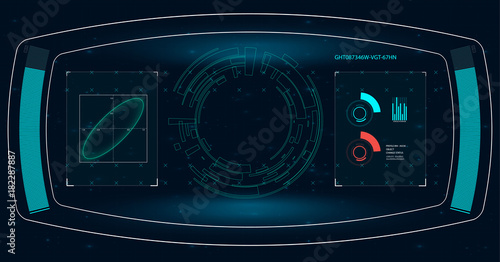 Fototapeta Naklejka Na Ścianę i Meble -  HUD for your application.dashboard.space blue background. The design of the future