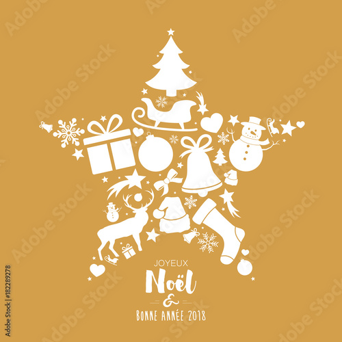 Étoile avec décorations de Noël