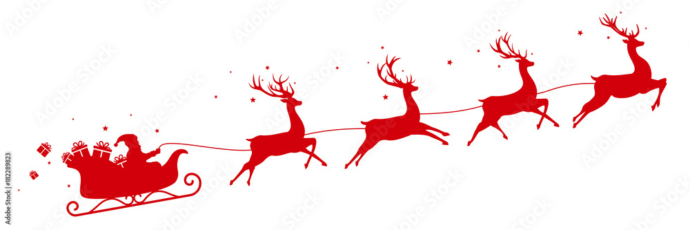 Naklejka premium Flying sleigh