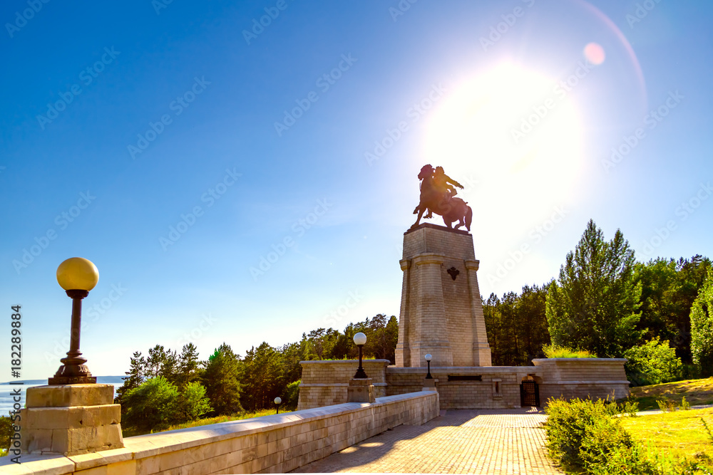 Fototapeta premium a monument to the founder of the city of Togliatti Vasily Tatishchev