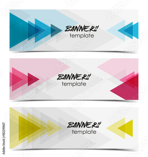 Vector illustration abstract web banner design template. Background with triangle pattern