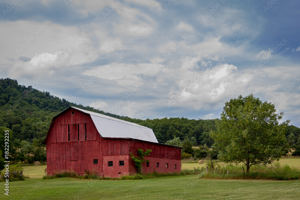 Big red barn. Big red barn.