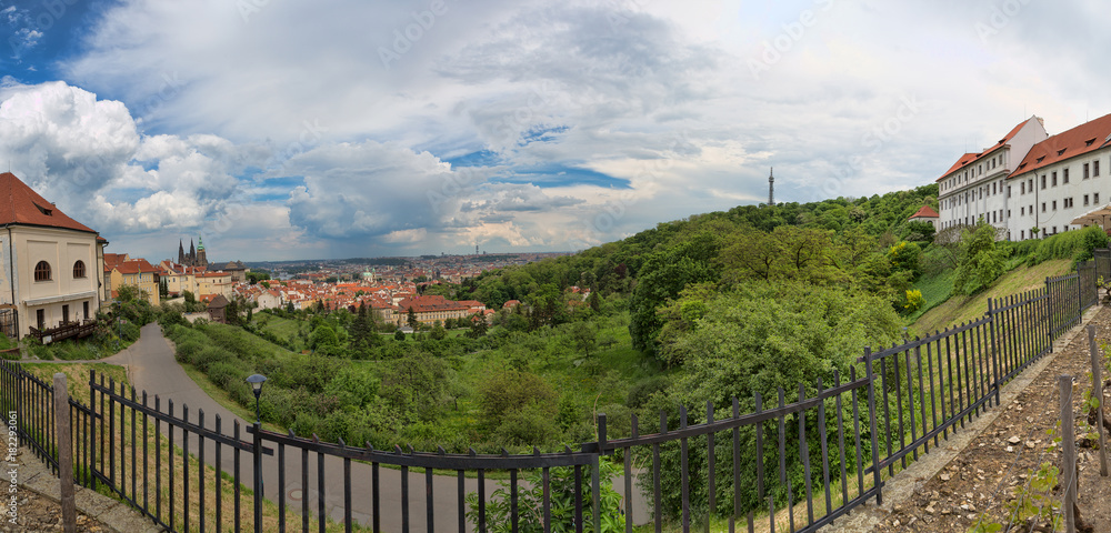 Panorama of Prague from the hill