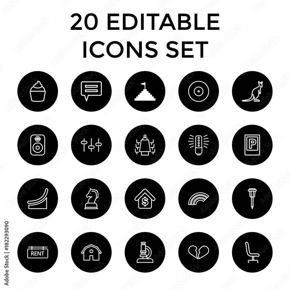 Set of 20 concept outline icons Set of 20 concept outline icons