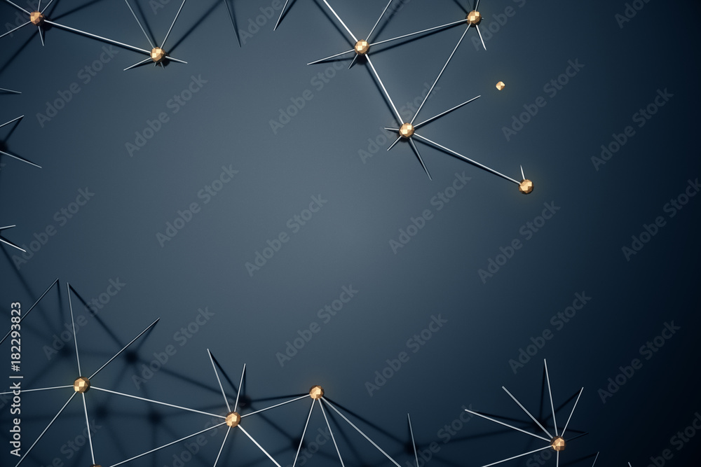 3D Illustration abstract background, connection and lines of technology. Abstract background network and cloud computing. 3D Illustration abstract background, connection and lines of technology. Abstract background network and cloud computing.