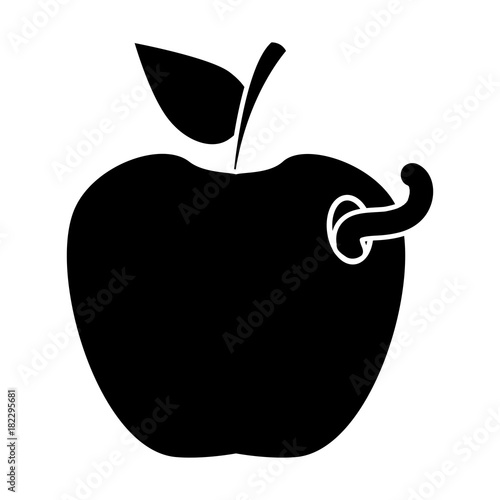 Apple with worm