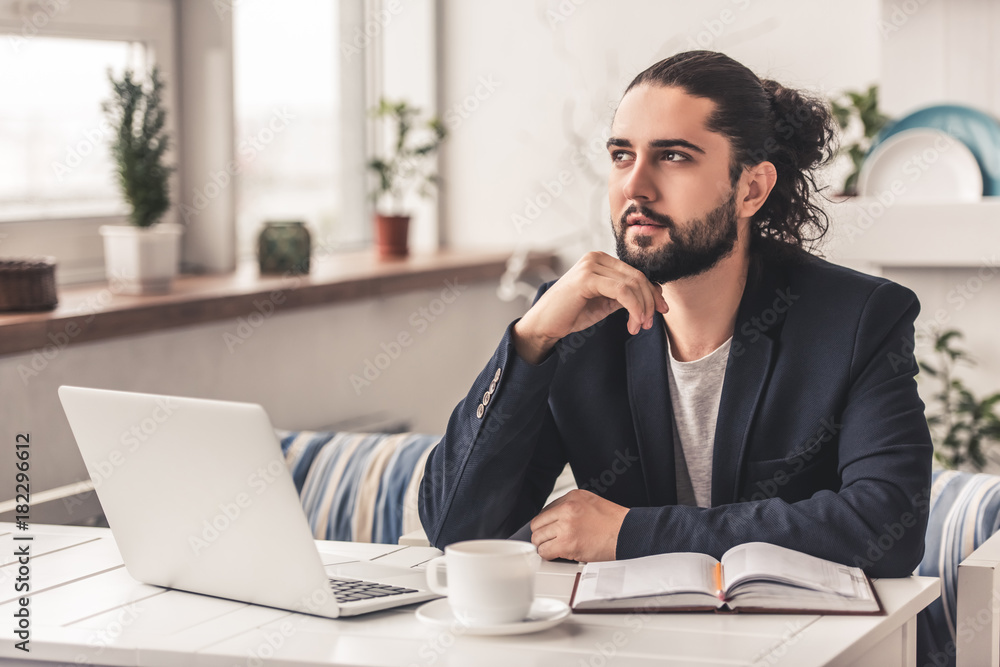 Stylish guy working Stylish guy working