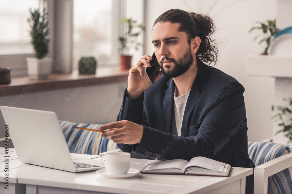 Stylish guy working Stylish guy working