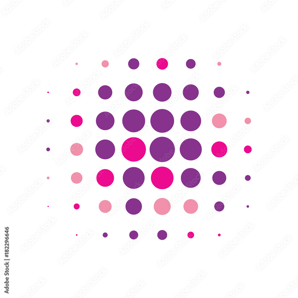 violet round halftone pattern. design vector illustration