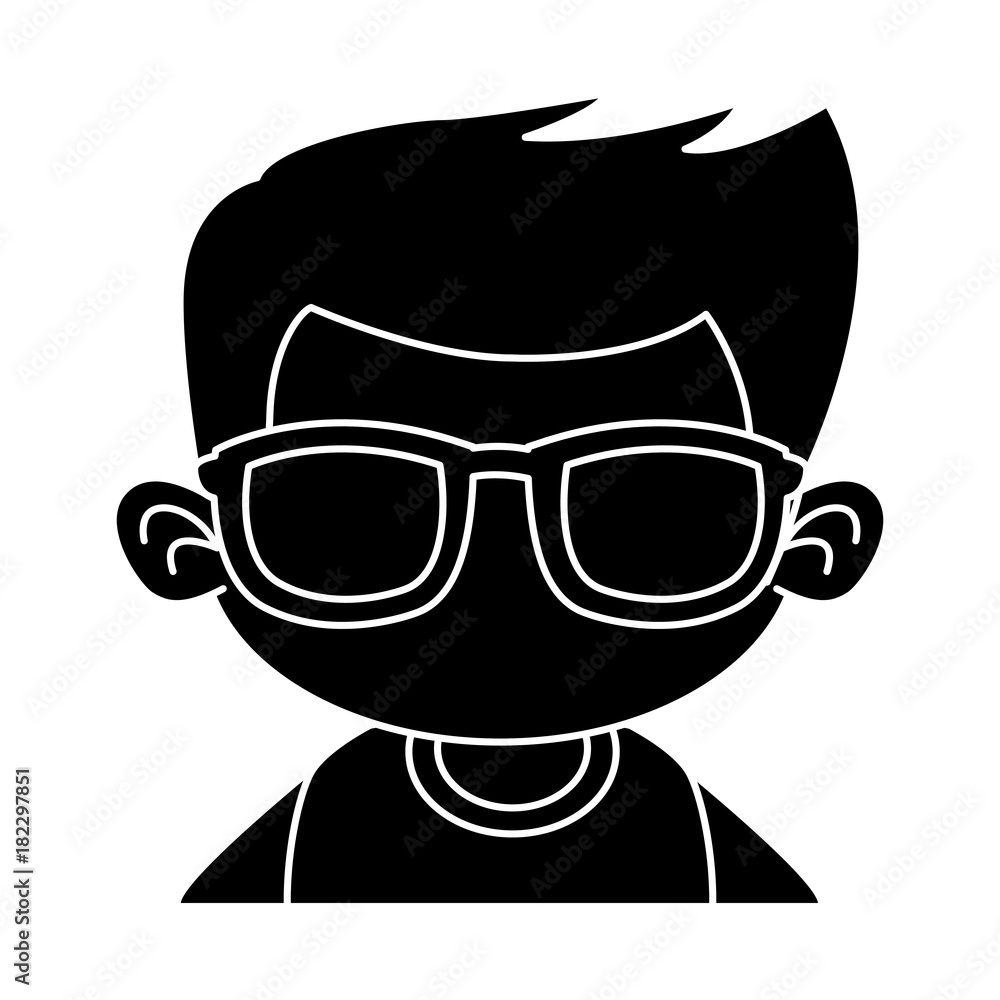 Cute boy with sunglasses cartoon Cute boy with sunglasses cartoon